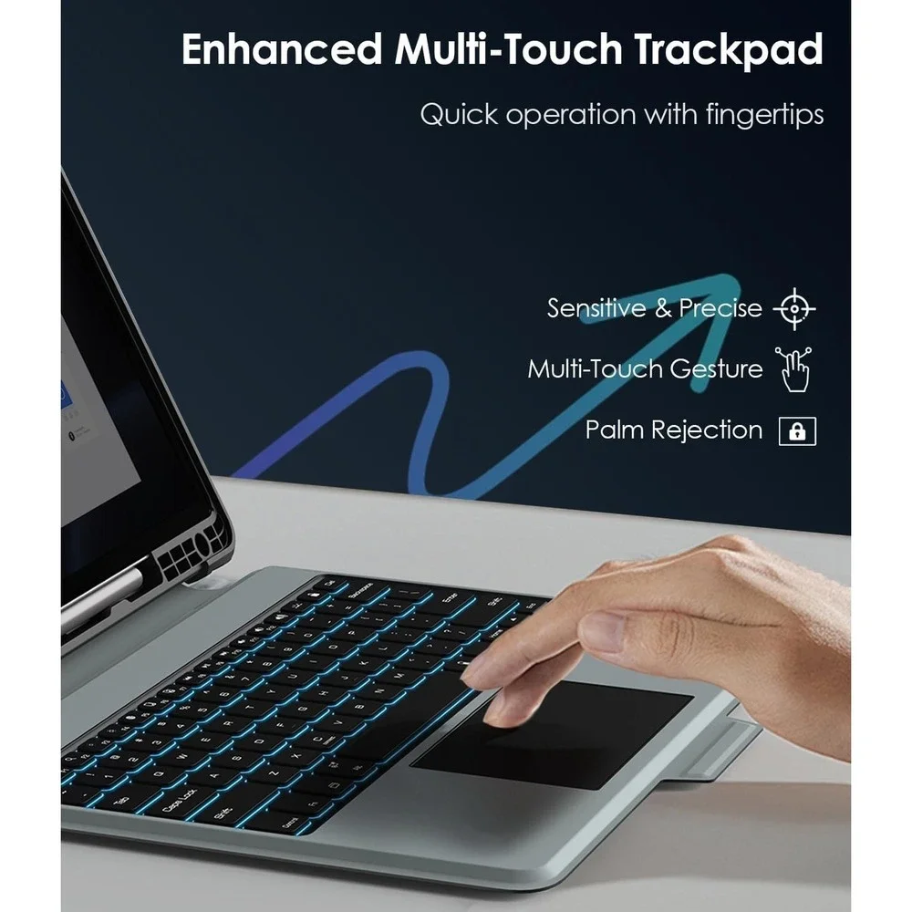 Nillkin Tab S9 FE Plus 12.4 Keyboard Case Trackpad Backlit‎ Rugged Cover